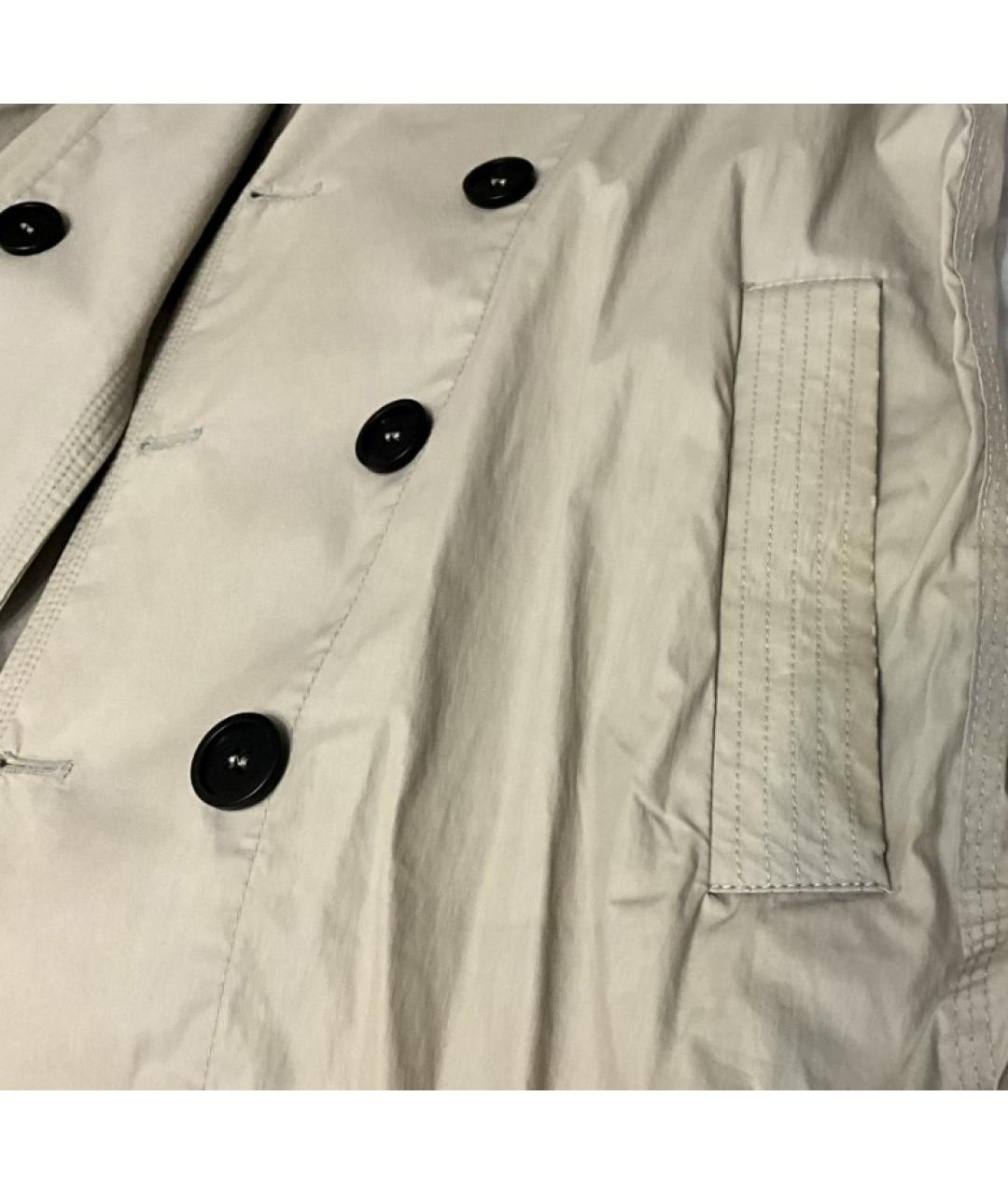 EMPORIO ARMANI Бежевый хлопковый тренч / плащ, фото 4