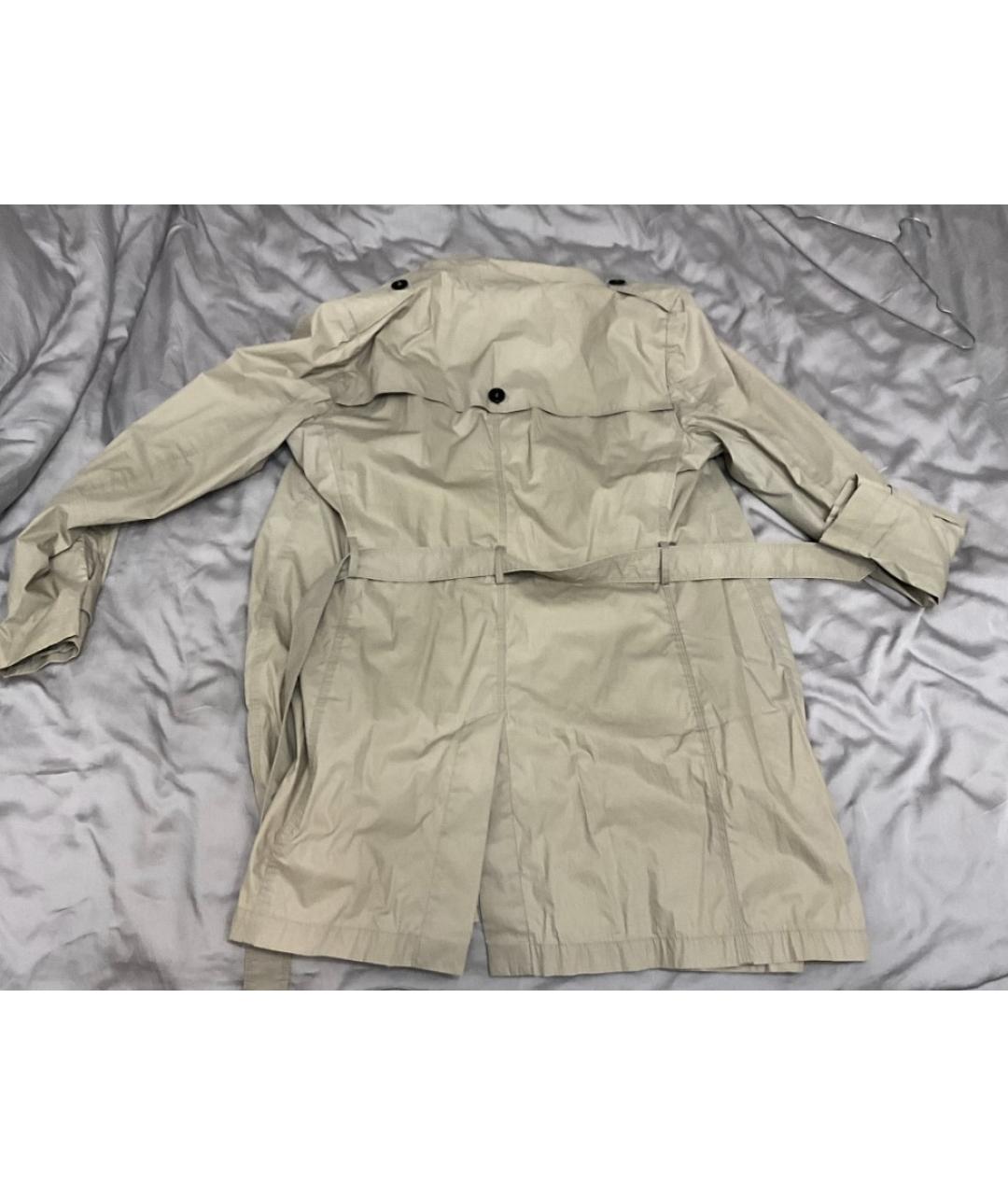 EMPORIO ARMANI Бежевый хлопковый тренч / плащ, фото 2