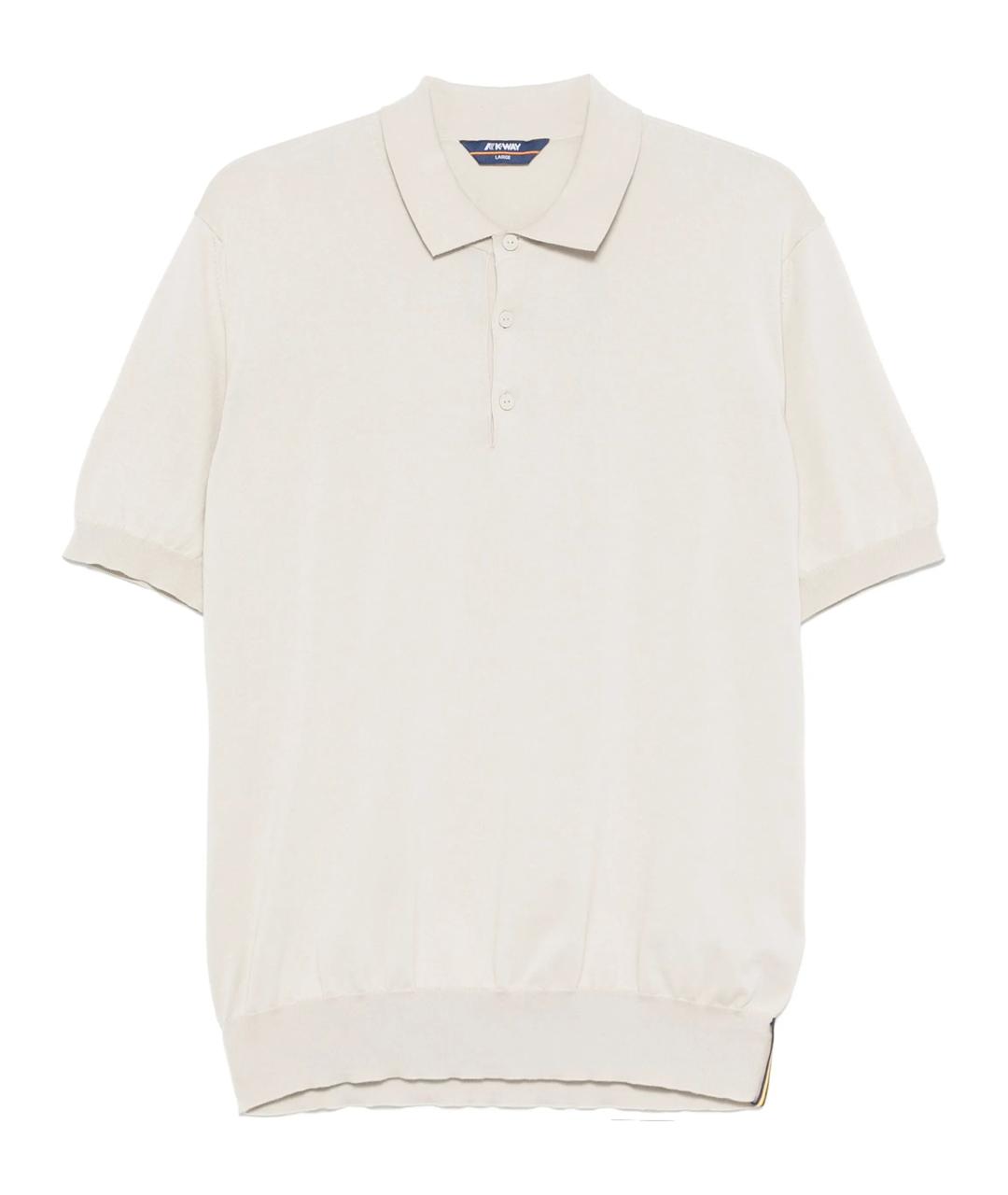 K-WAY Бежевое хлопковое поло с коротким рукавом, фото 1
