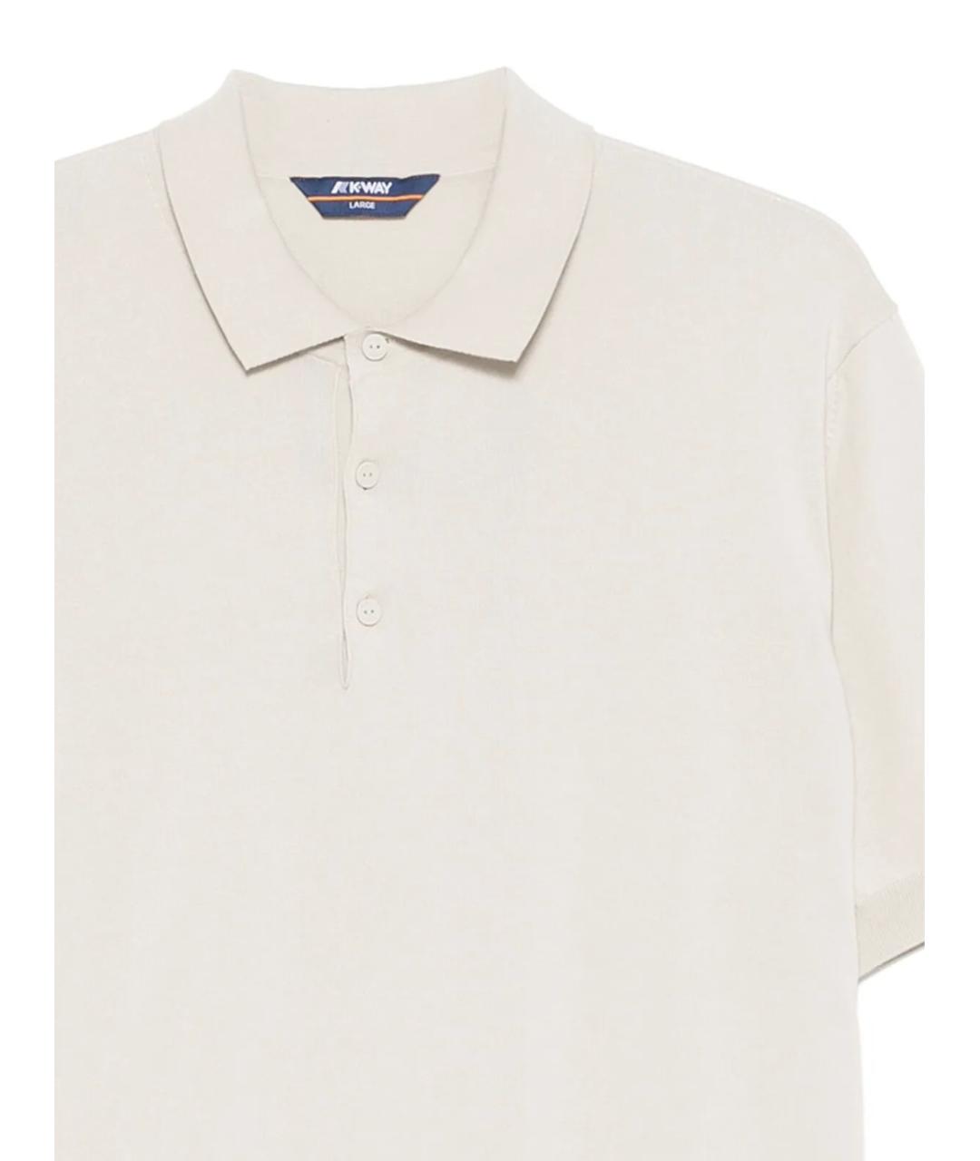 K-WAY Бежевое хлопковое поло с коротким рукавом, фото 2