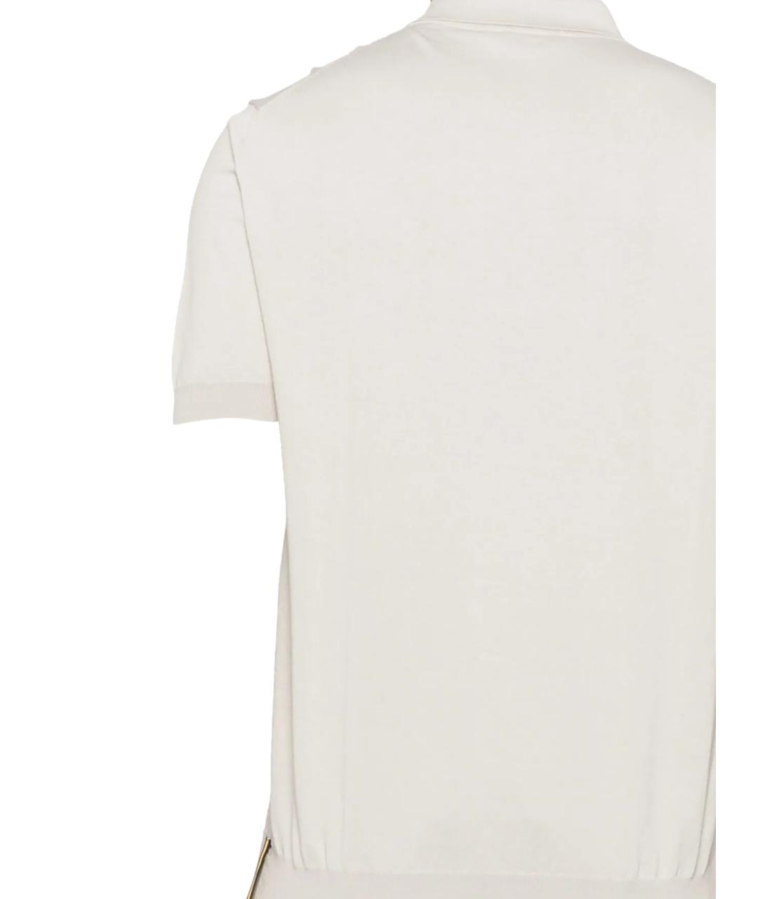 K-WAY Бежевое хлопковое поло с коротким рукавом, фото 3