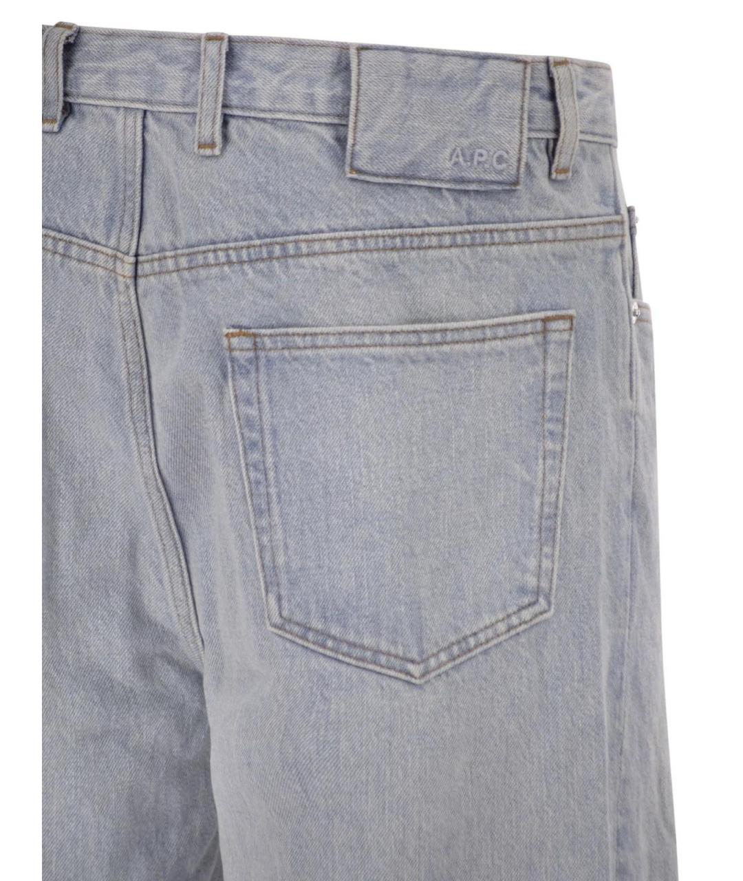 A.P.C. Голубые хлопковые прямые джинсы, фото 3