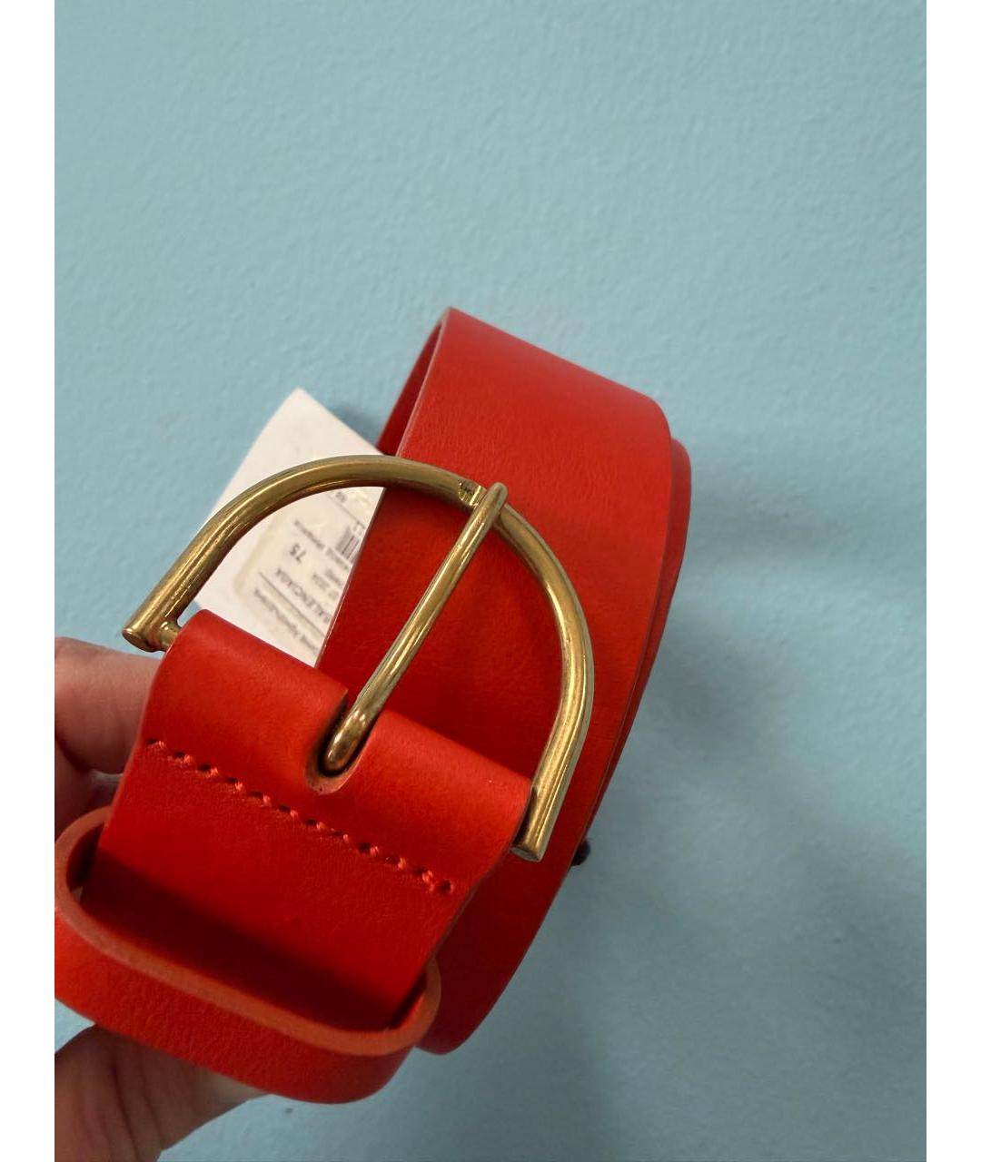 BALENCIAGA Оранжевый кожаный ремень, фото 2