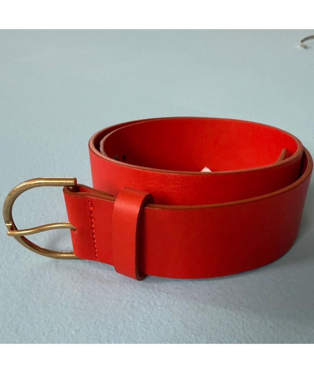 BALENCIAGA Оранжевый кожаный ремень, фото 4
