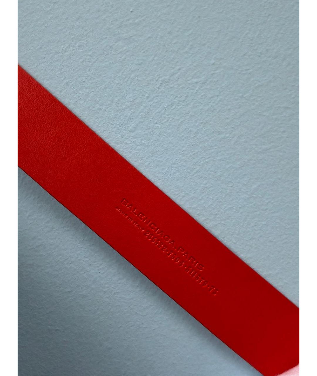 BALENCIAGA Оранжевый кожаный ремень, фото 3