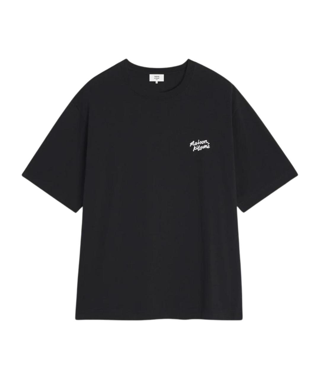 MAISON KITSUNE Черная хлопковая футболка, фото 1