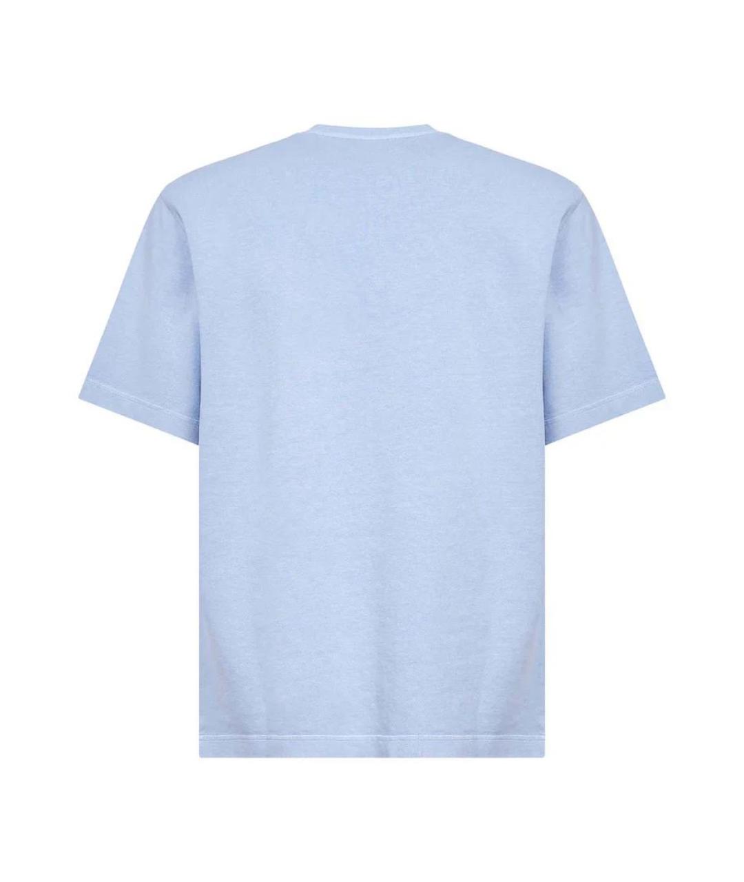 JACQUEMUS Голубая хлопковая футболка, фото 2