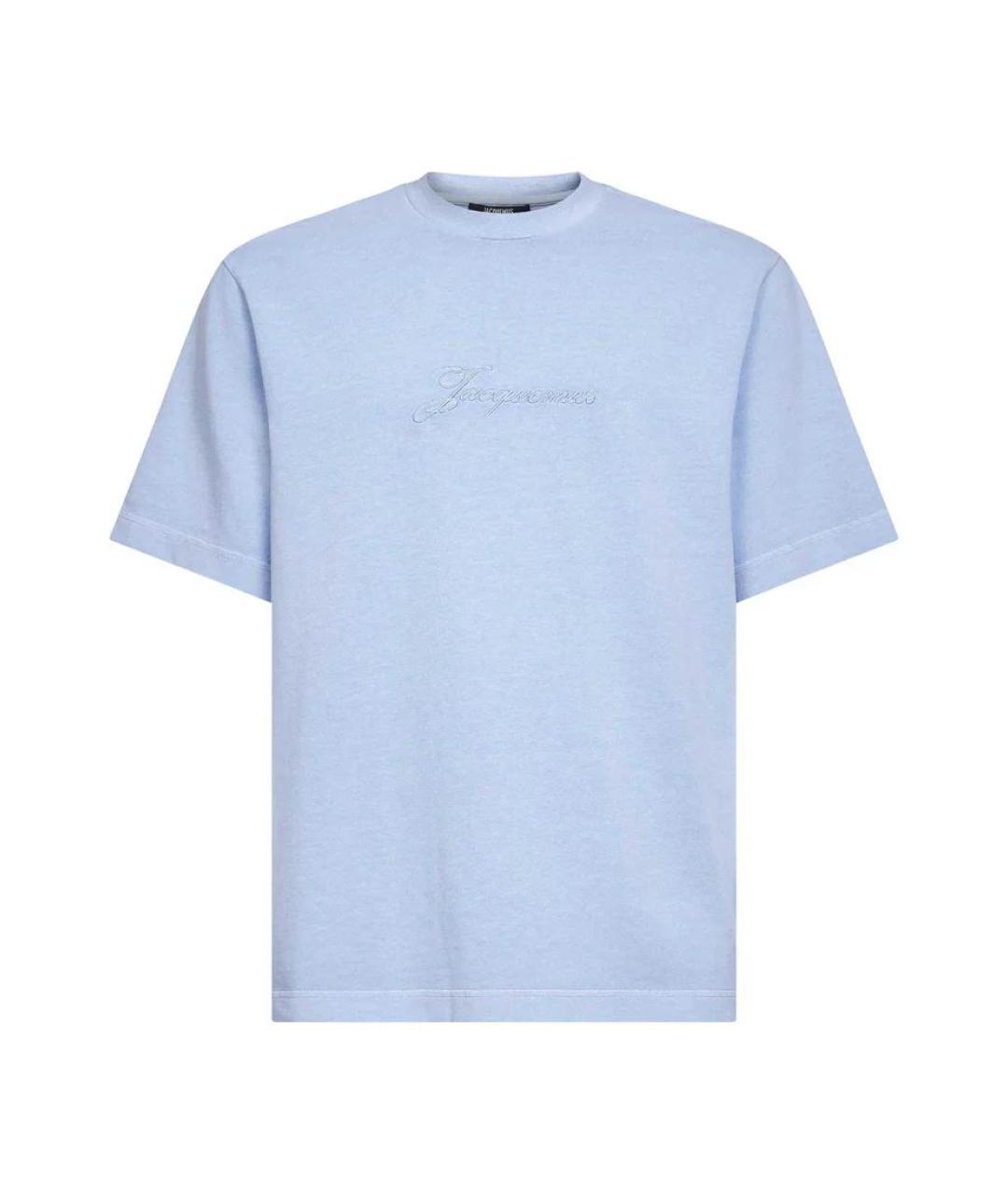 JACQUEMUS Голубая хлопковая футболка, фото 1