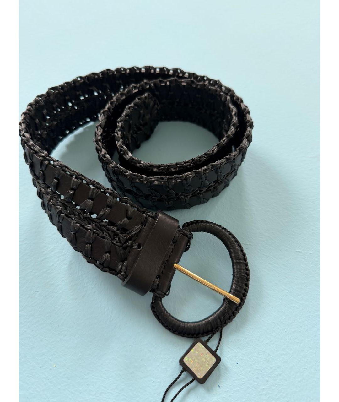 DOLCE&GABBANA Черный кожаный ремень, фото 2