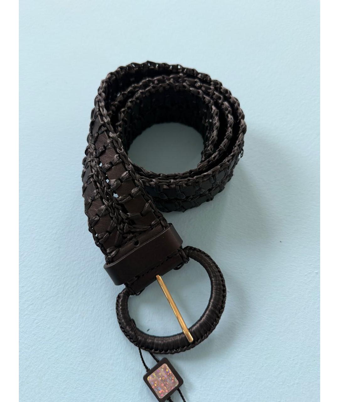 DOLCE&GABBANA Черный кожаный ремень, фото 5