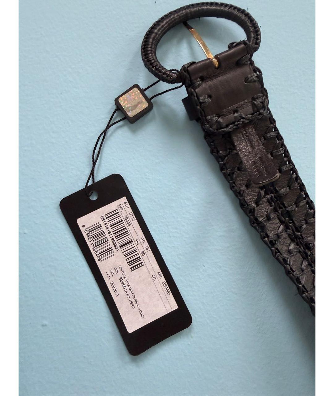 DOLCE&GABBANA Черный кожаный ремень, фото 4