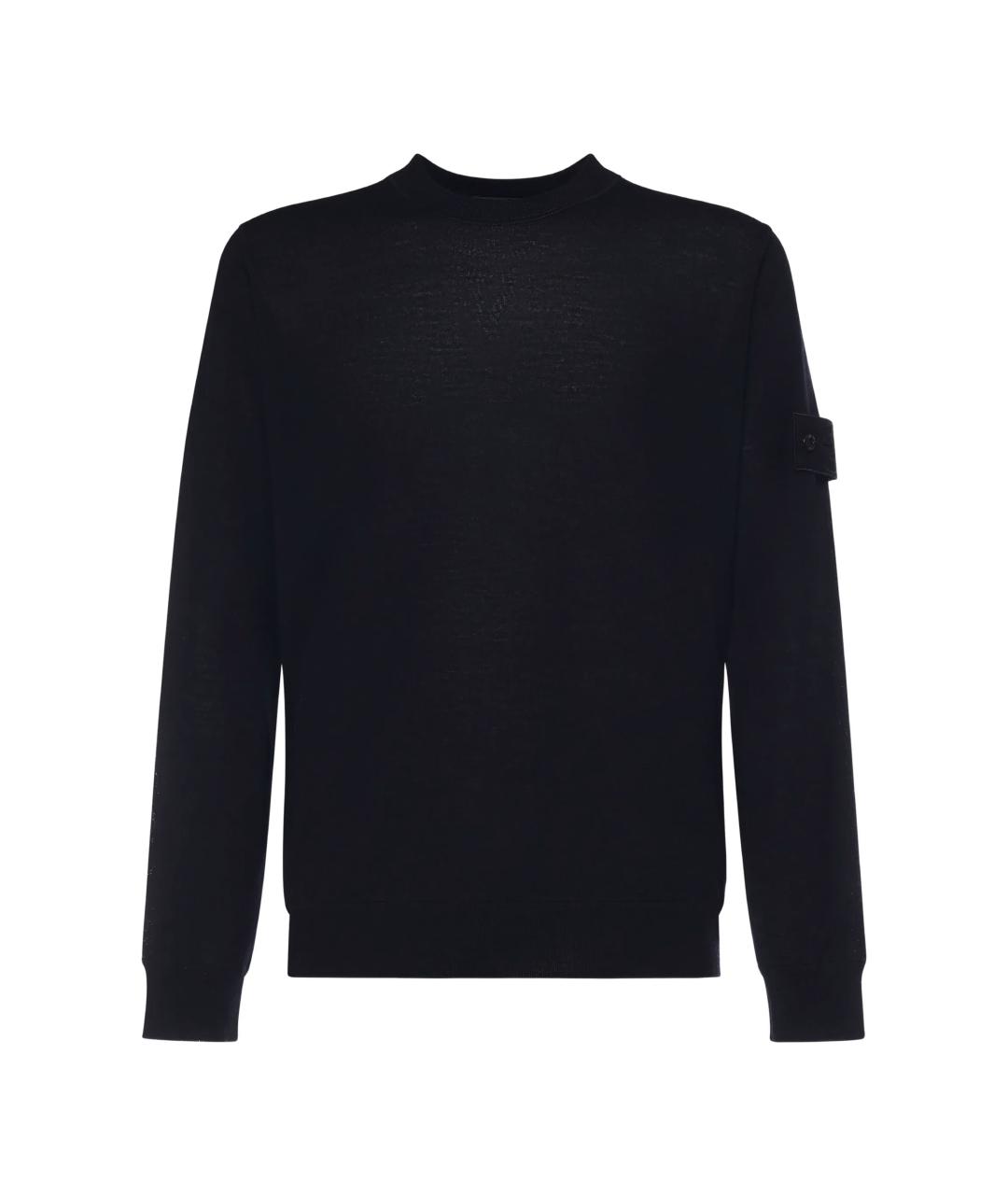 STONE ISLAND Темно-синий хлопковый джемпер / свитер, фото 2