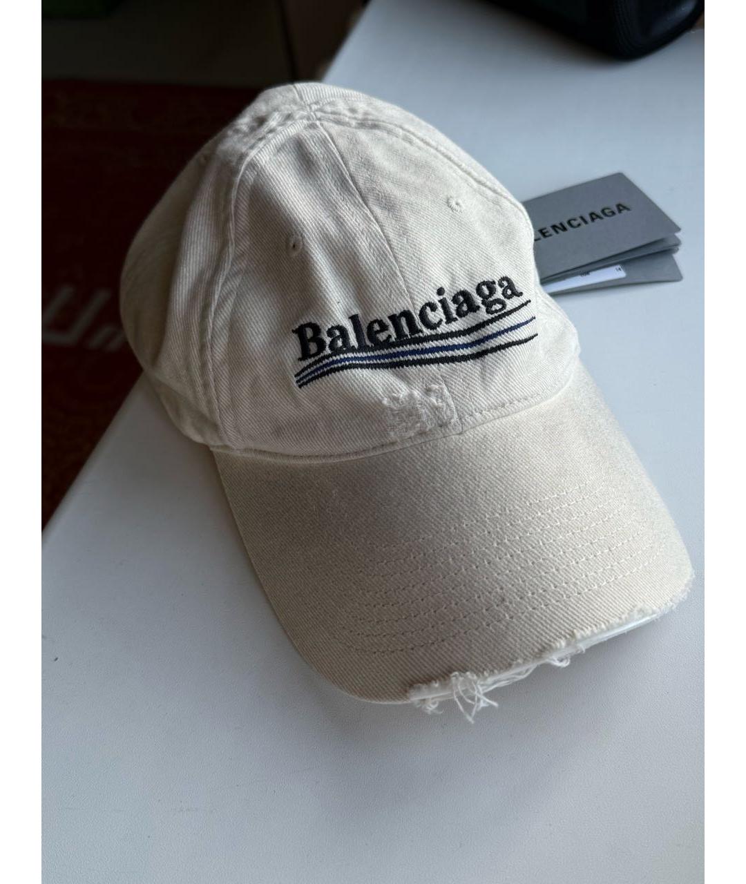 BALENCIAGA Бежевая хлопковая кепка, фото 5