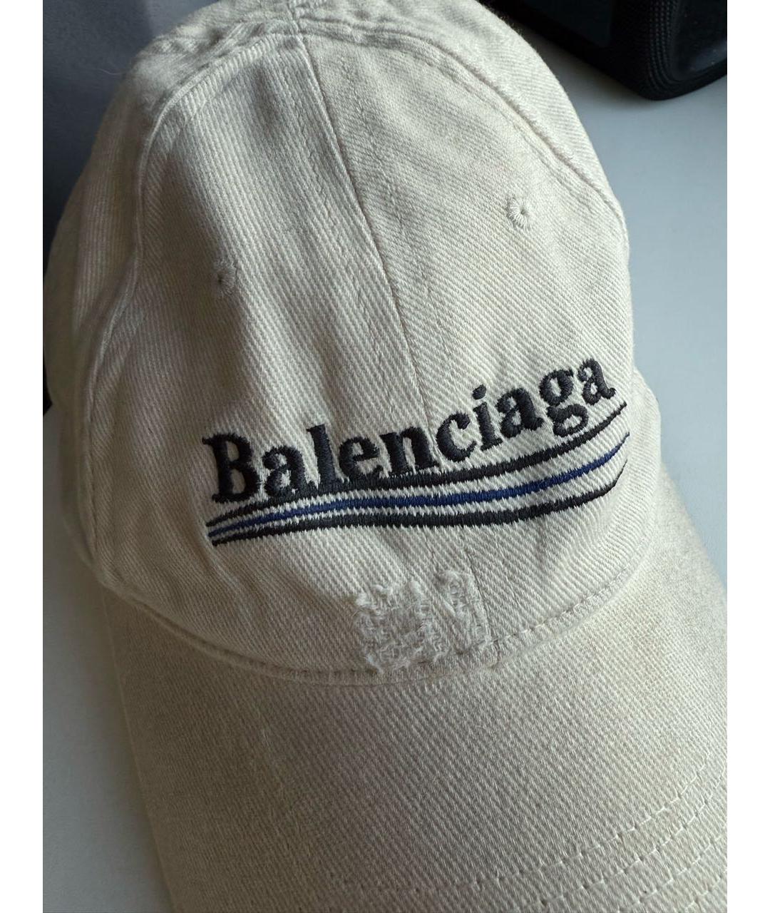 BALENCIAGA Бежевая хлопковая кепка, фото 4