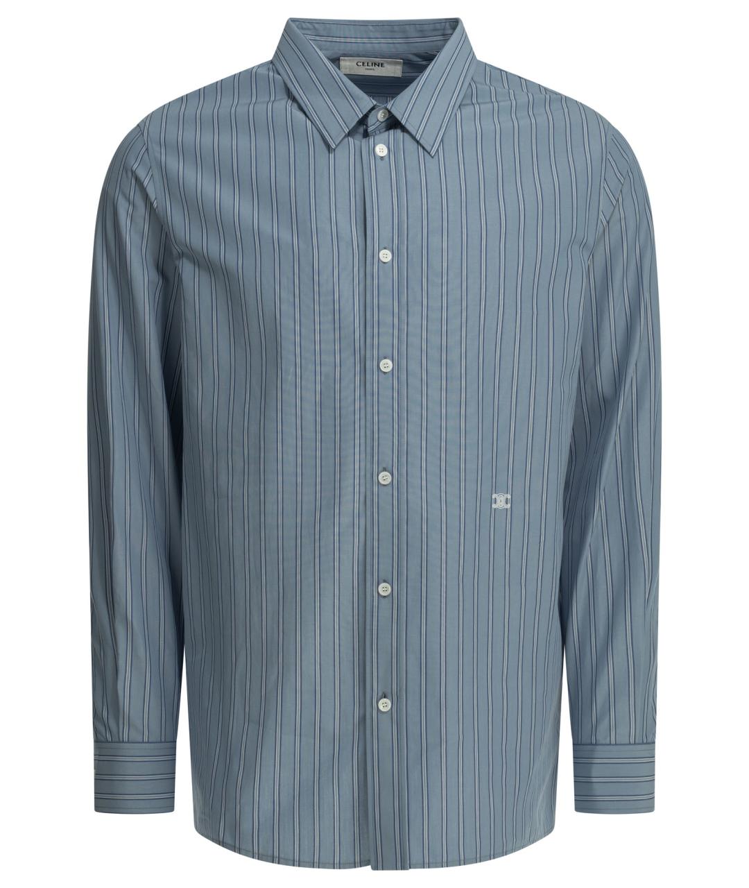 CELINE Голубая хлопковая кэжуал рубашка, фото 1