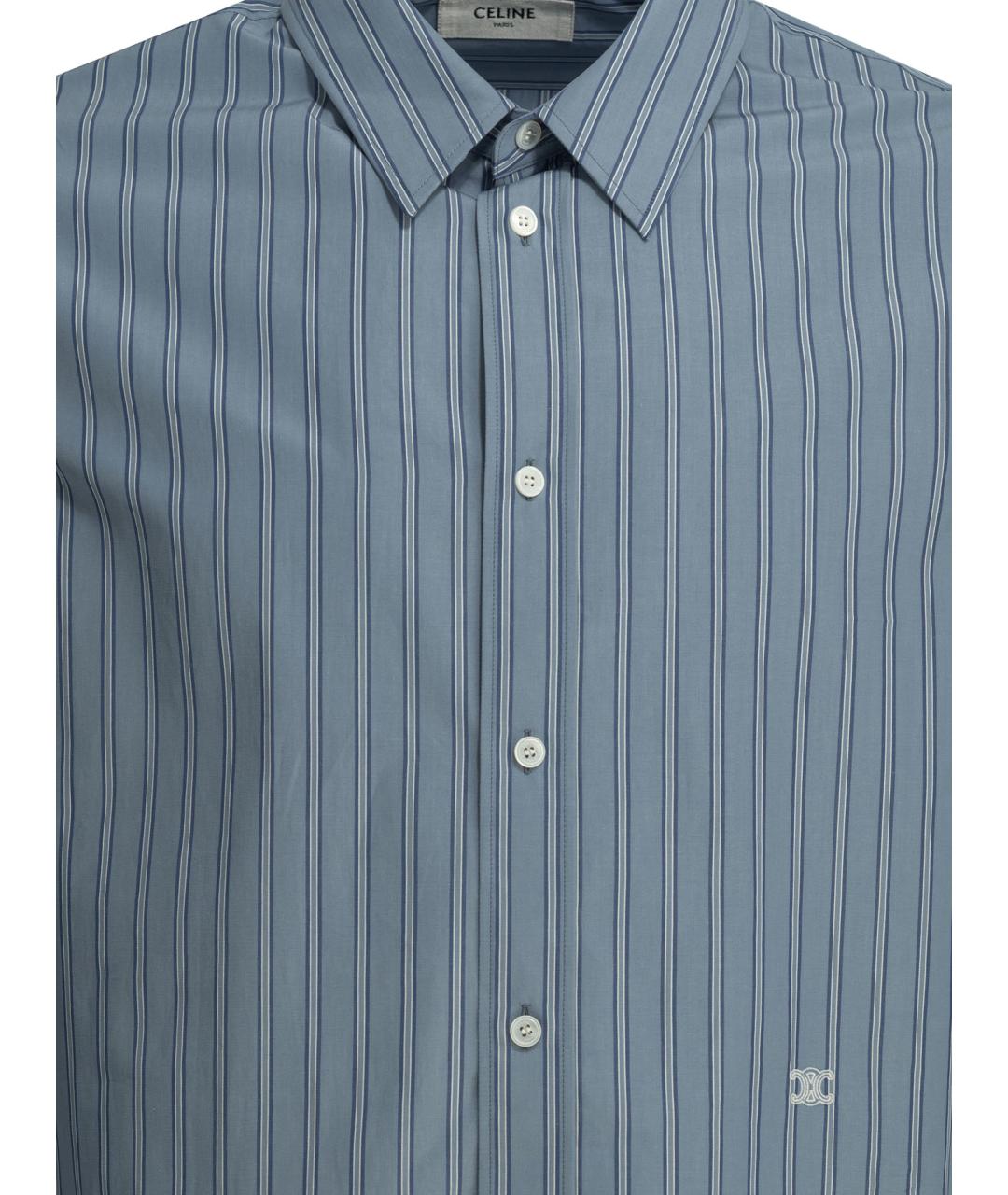 CELINE Голубая хлопковая кэжуал рубашка, фото 3