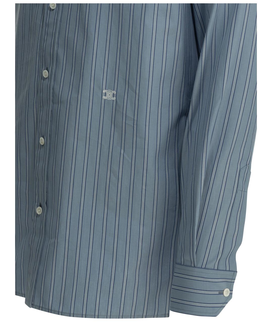 CELINE Голубая хлопковая кэжуал рубашка, фото 4