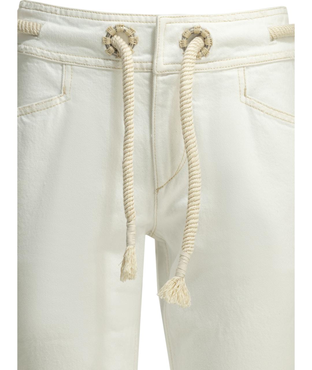 ISABEL MARANT Белые хлопковые прямые джинсы, фото 3