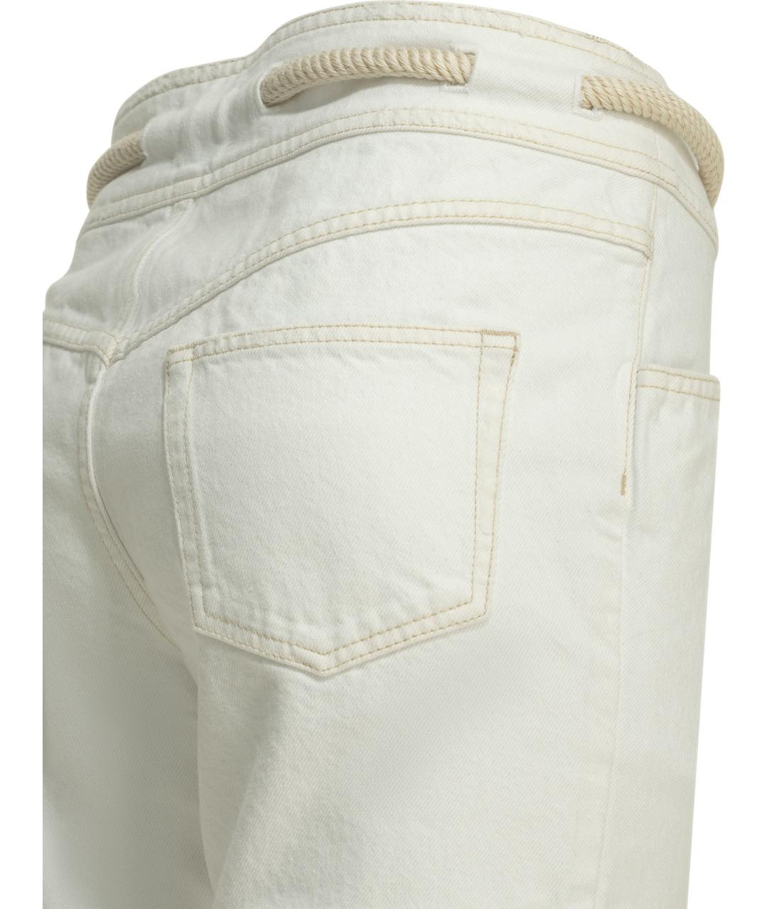 ISABEL MARANT Белые хлопковые прямые джинсы, фото 4