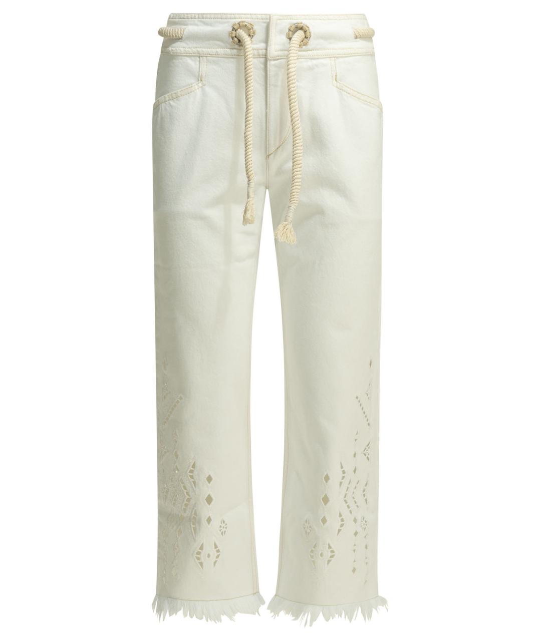 ISABEL MARANT Белые хлопковые прямые джинсы, фото 1