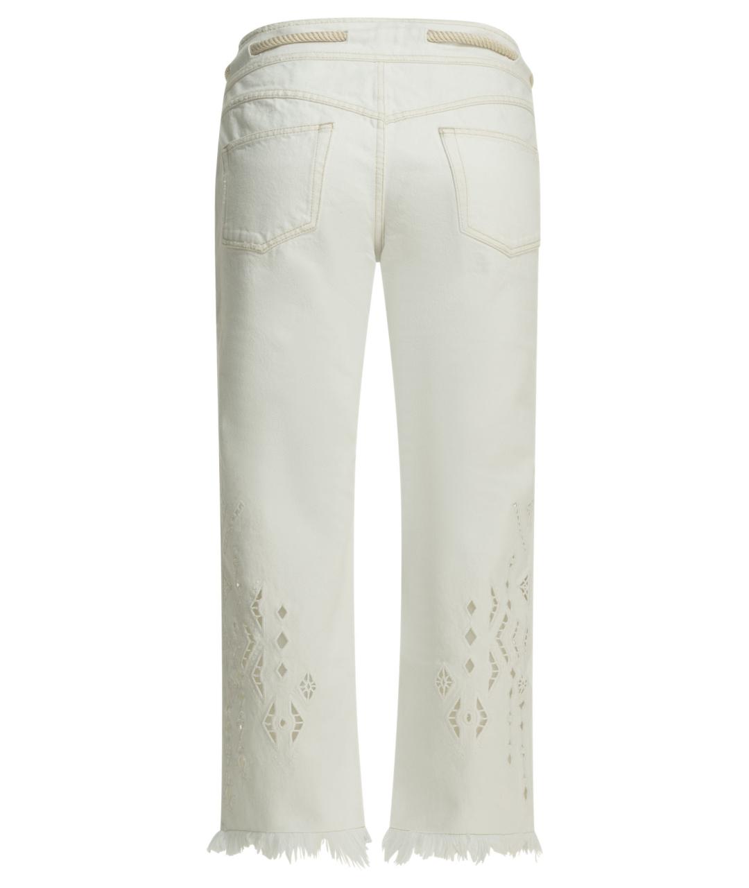 ISABEL MARANT Белые хлопковые прямые джинсы, фото 2