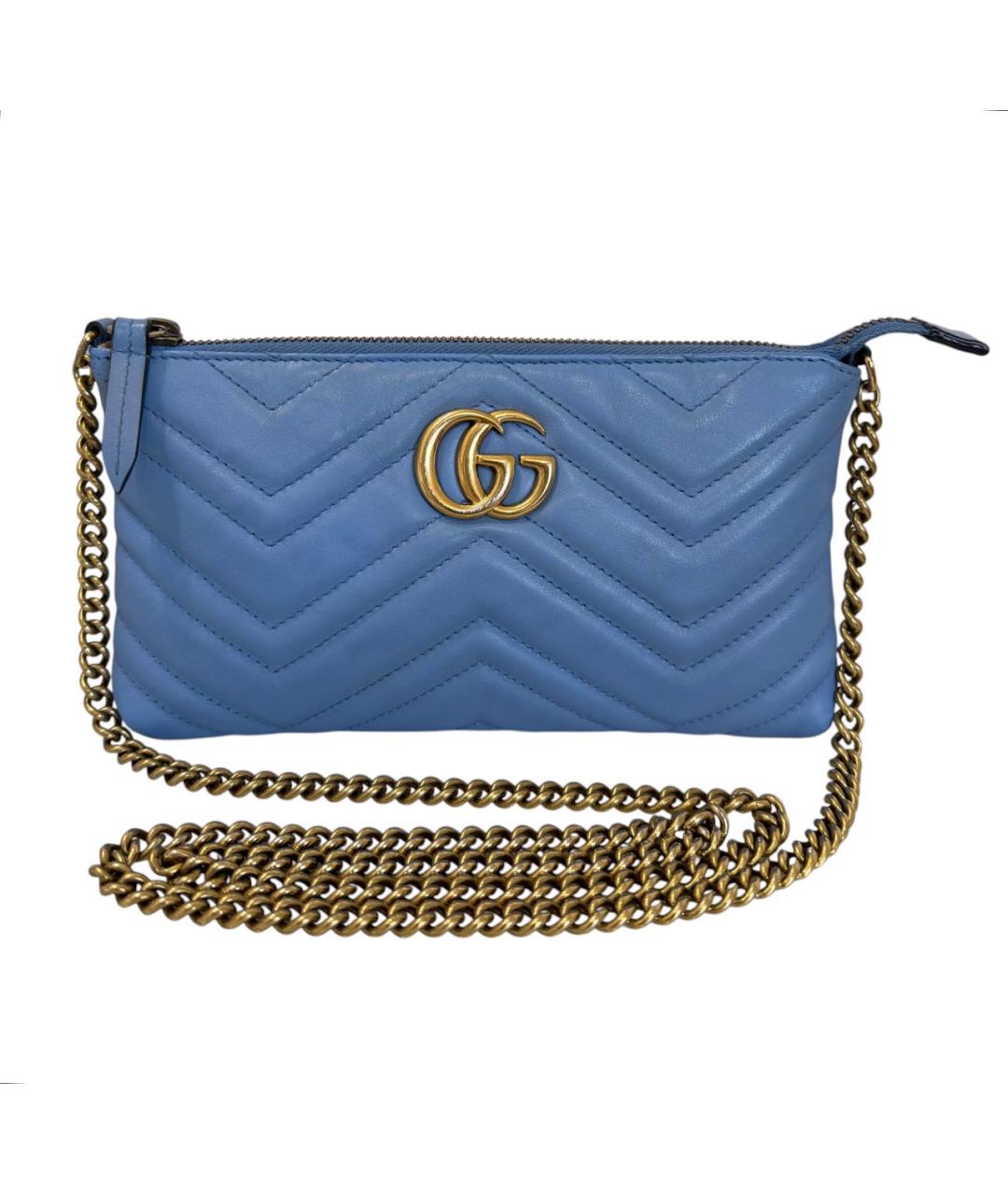 GUCCI Голубая кожаная сумка через плечо, фото 9