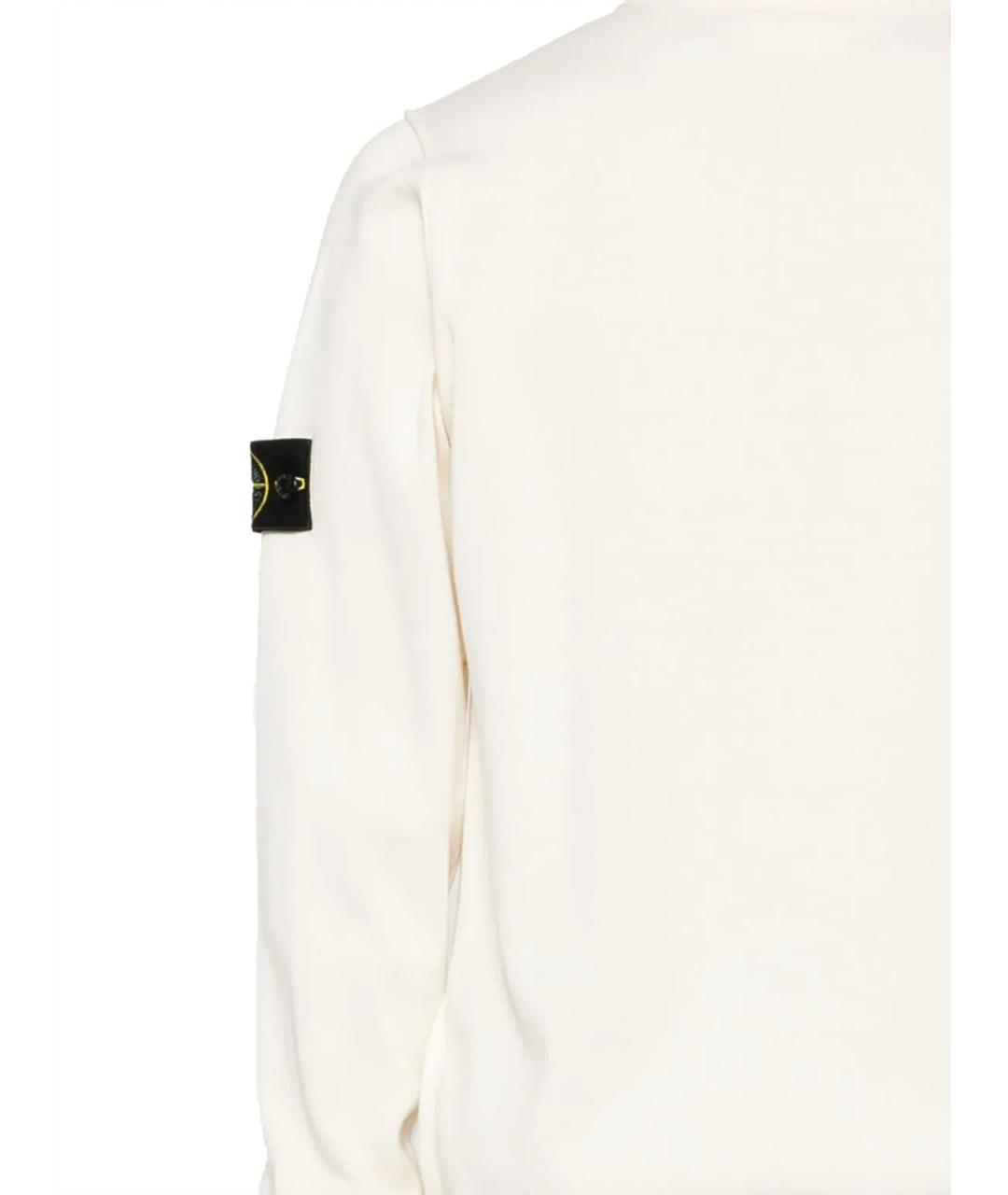 STONE ISLAND Белый хлопковый джемпер / свитер, фото 3