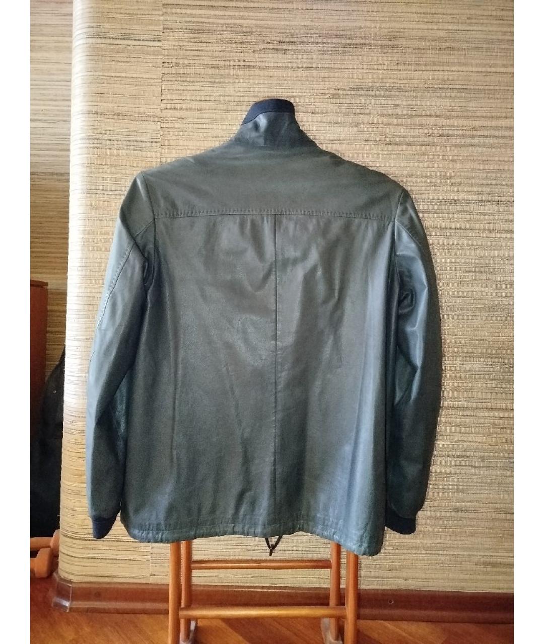 LORO PIANA Темно-синяя кожаная куртка, фото 2