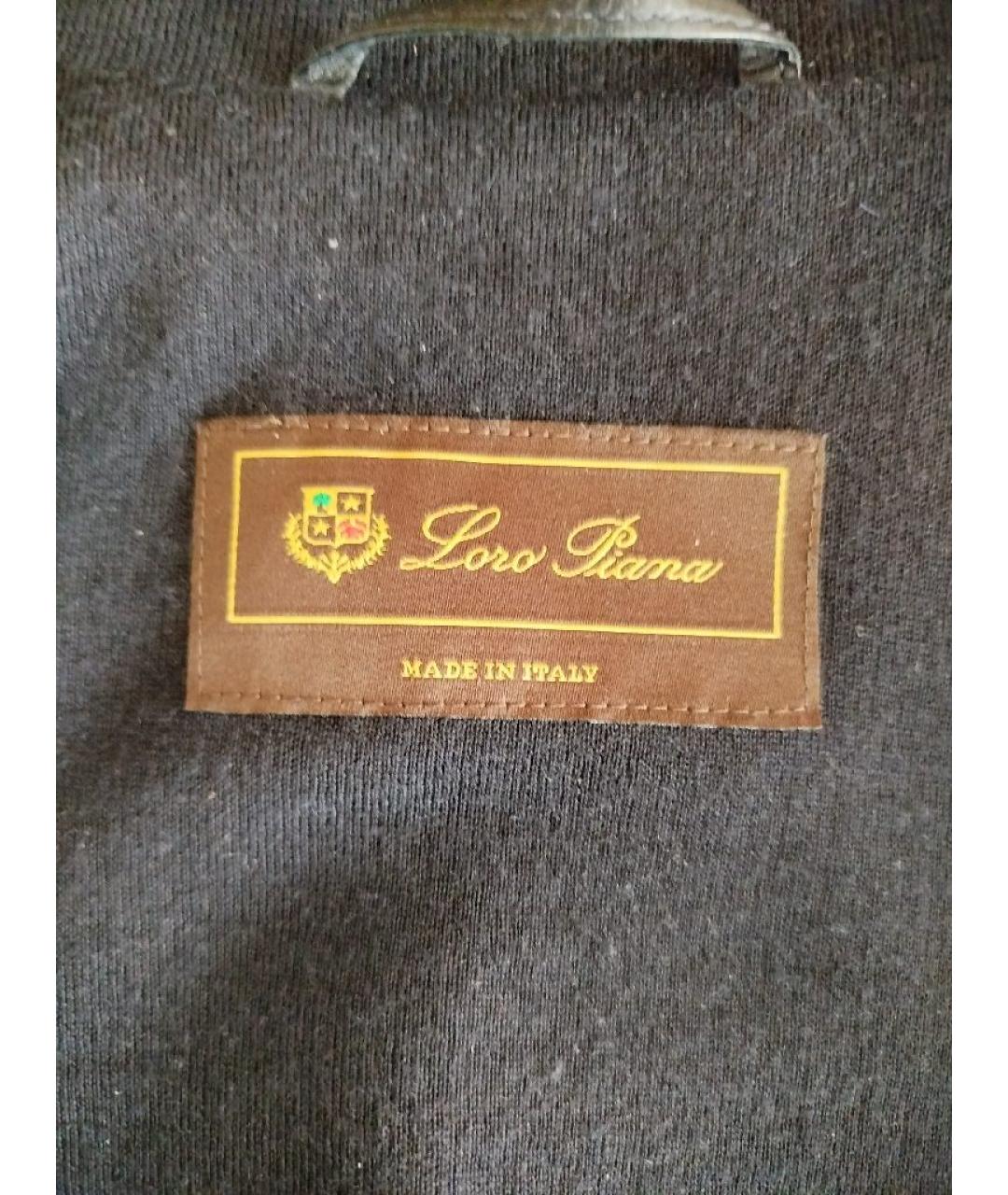 LORO PIANA Темно-синяя кожаная куртка, фото 5