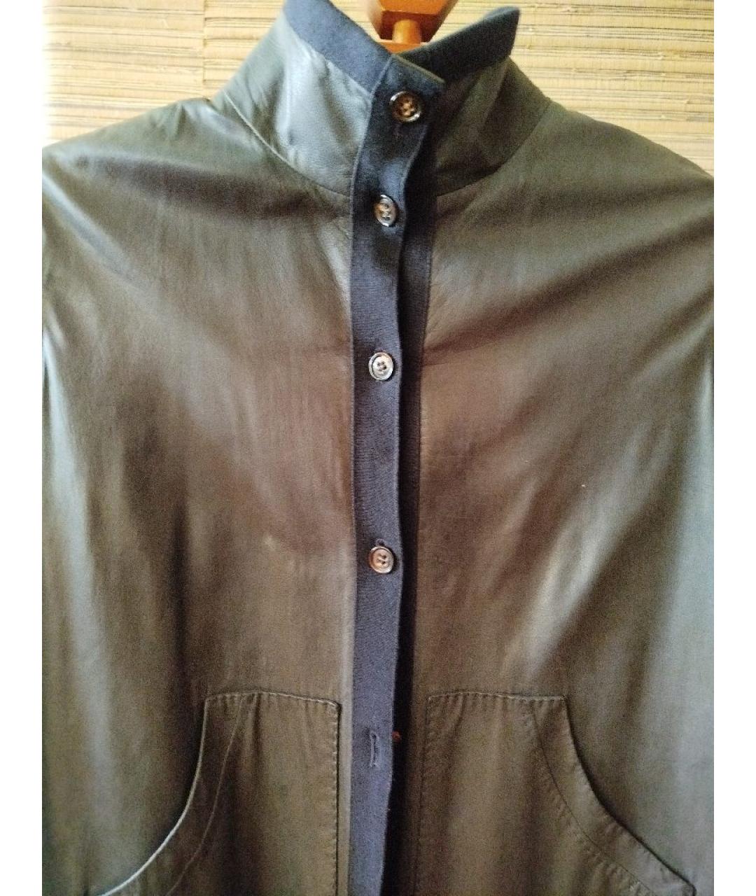 LORO PIANA Темно-синяя кожаная куртка, фото 4