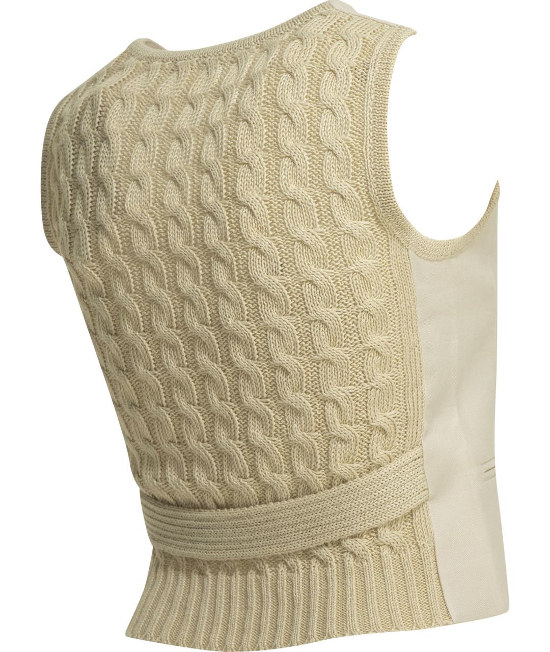 MAX MARA Бежевый льняной жилет, фото 4