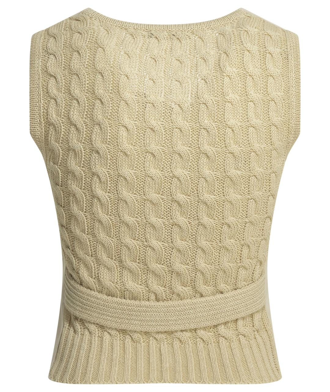 MAX MARA Бежевый льняной жилет, фото 3