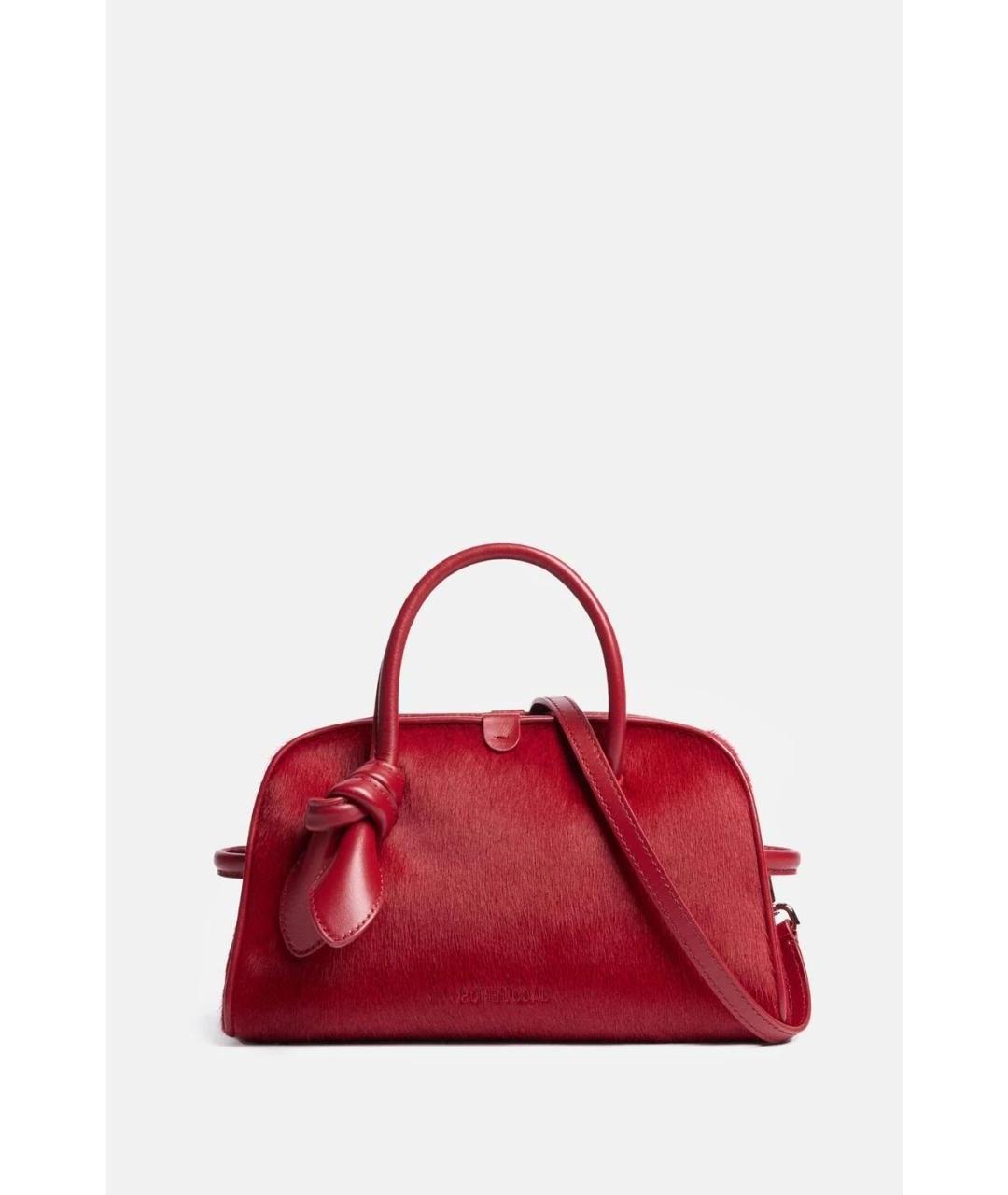 JACQUEMUS Красная кожаная сумка с короткими ручками, фото 4