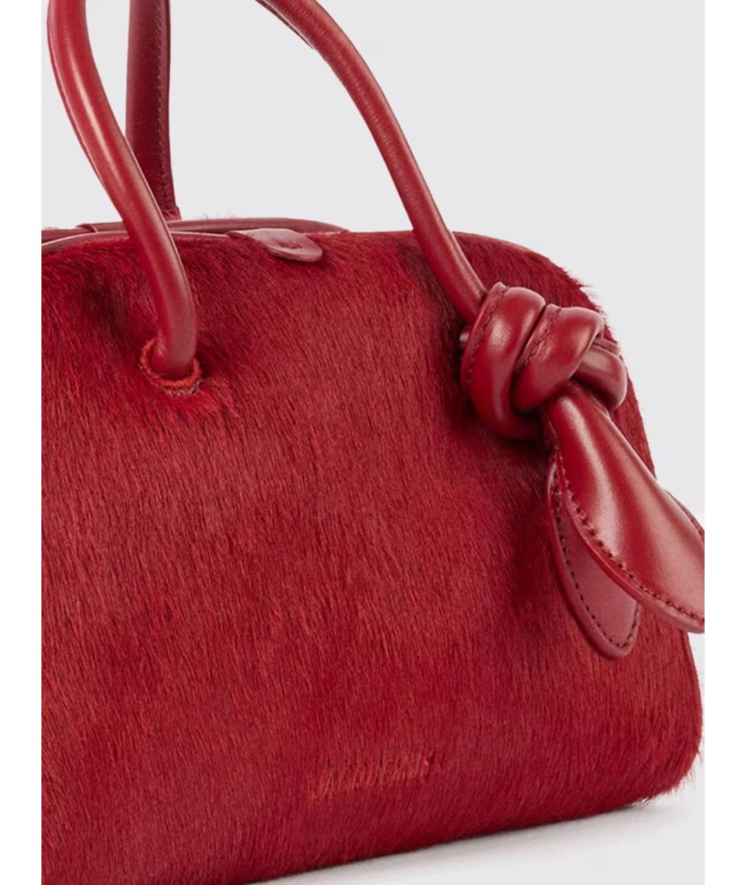 JACQUEMUS Красная кожаная сумка с короткими ручками, фото 3