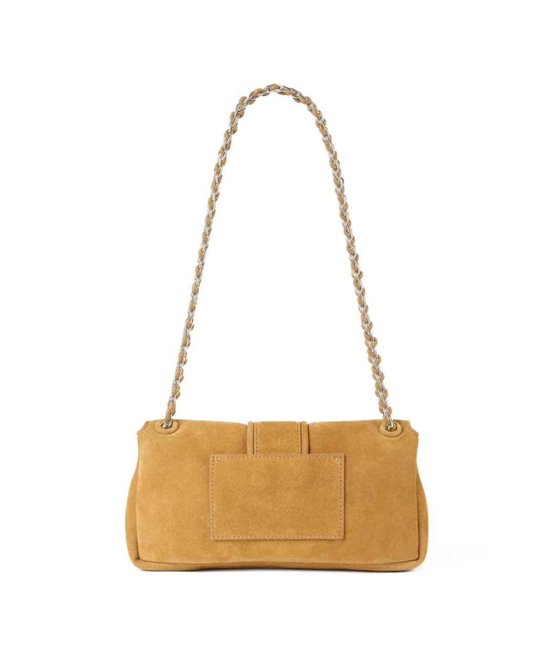 JACQUEMUS Бежевая замшевая сумка через плечо, фото 3