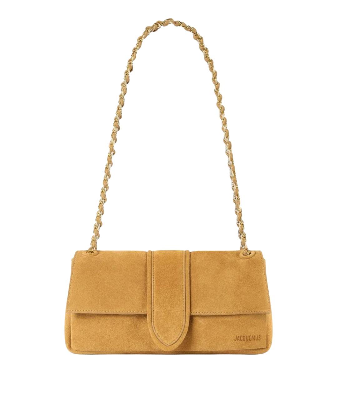 JACQUEMUS Бежевая замшевая сумка через плечо, фото 1