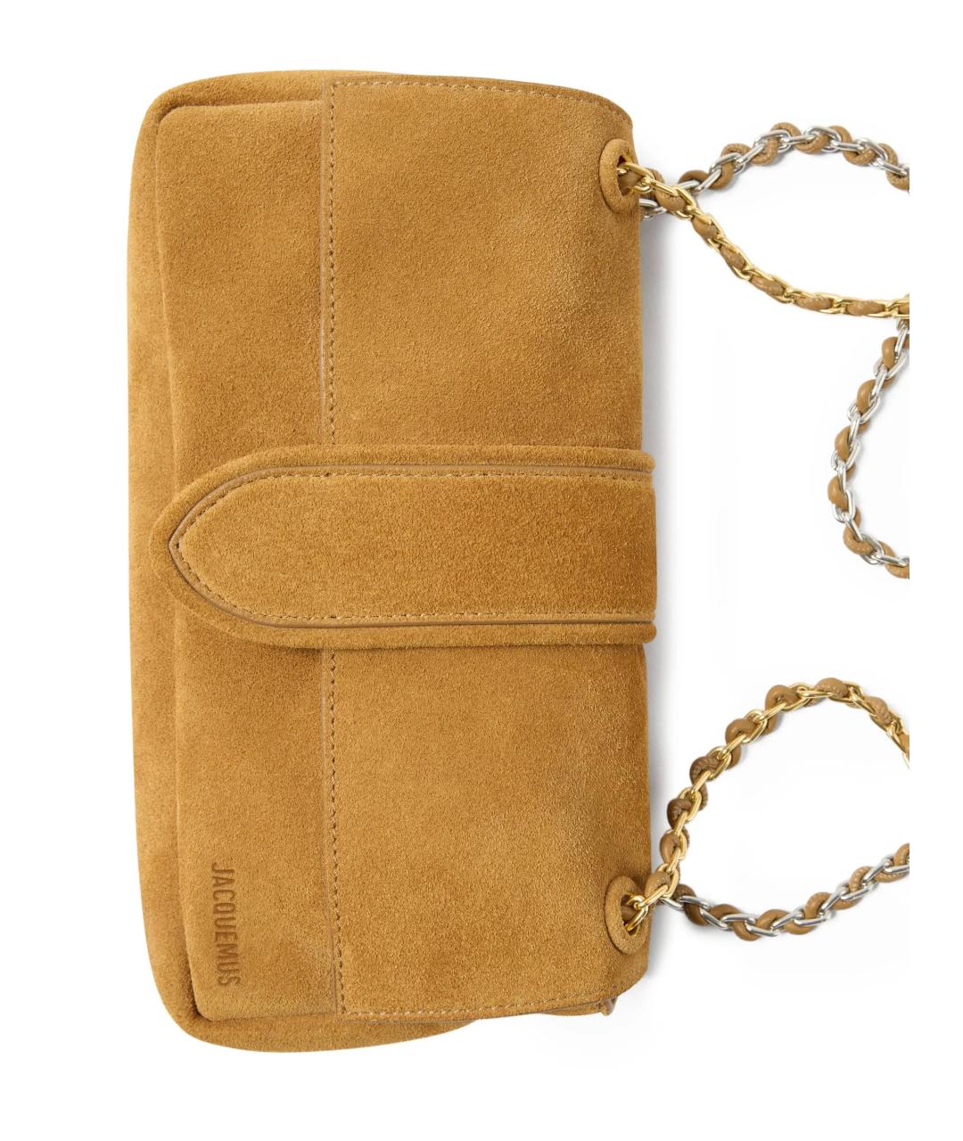 JACQUEMUS Бежевая замшевая сумка через плечо, фото 4