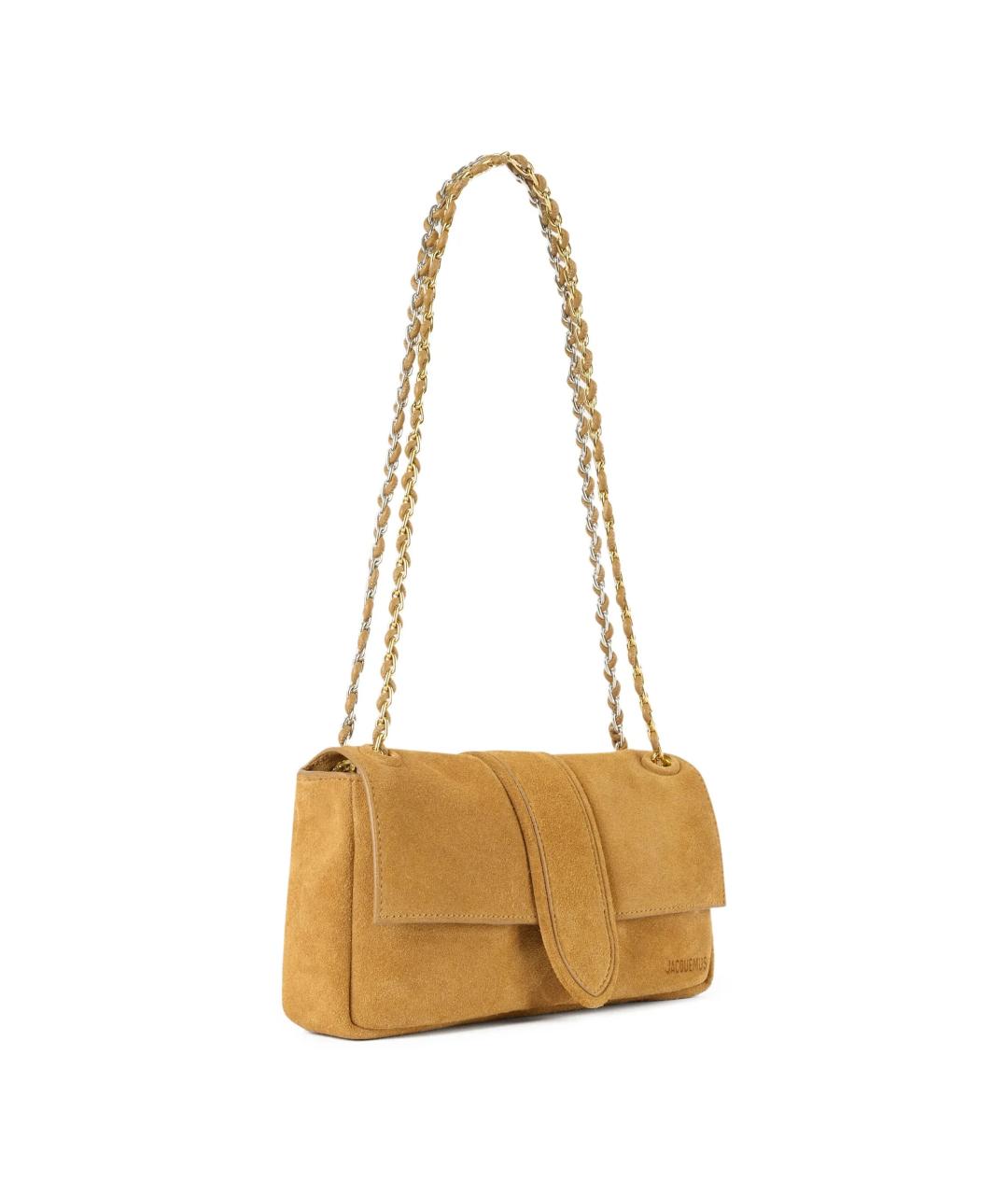 JACQUEMUS Бежевая замшевая сумка через плечо, фото 2