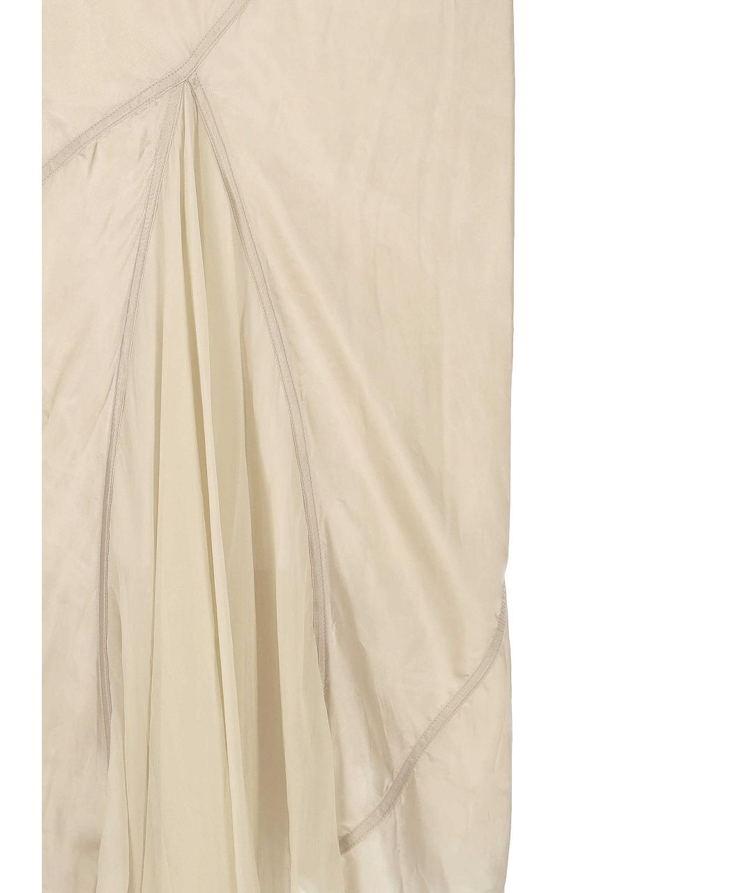 RICK OWENS Бежевая вискозная юбка миди, фото 2