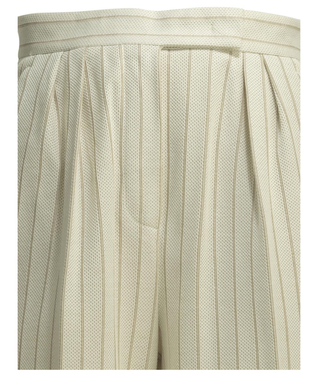 MAX MARA Белые хлопковые прямые брюки, фото 3