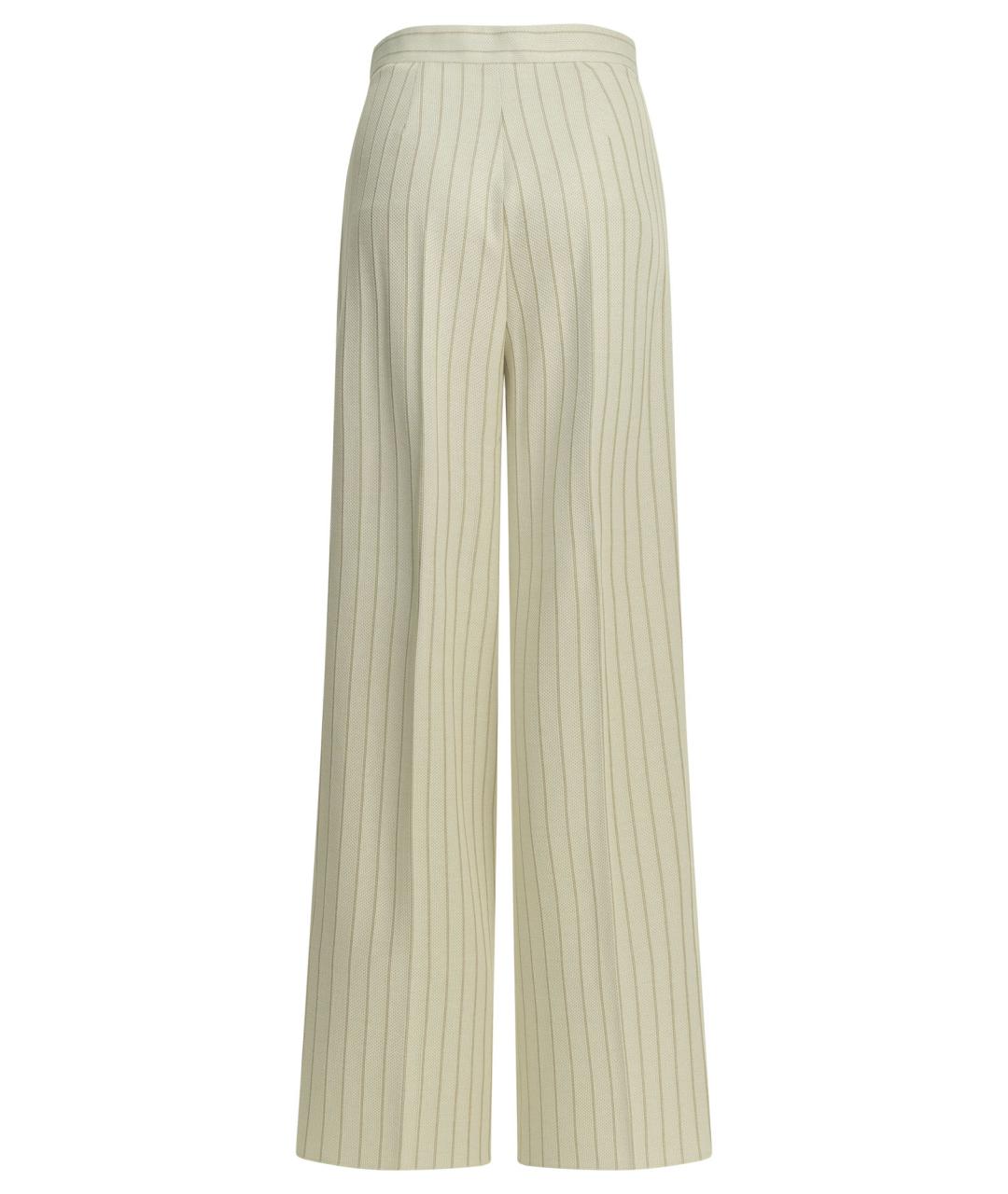 MAX MARA Белые хлопковые прямые брюки, фото 2