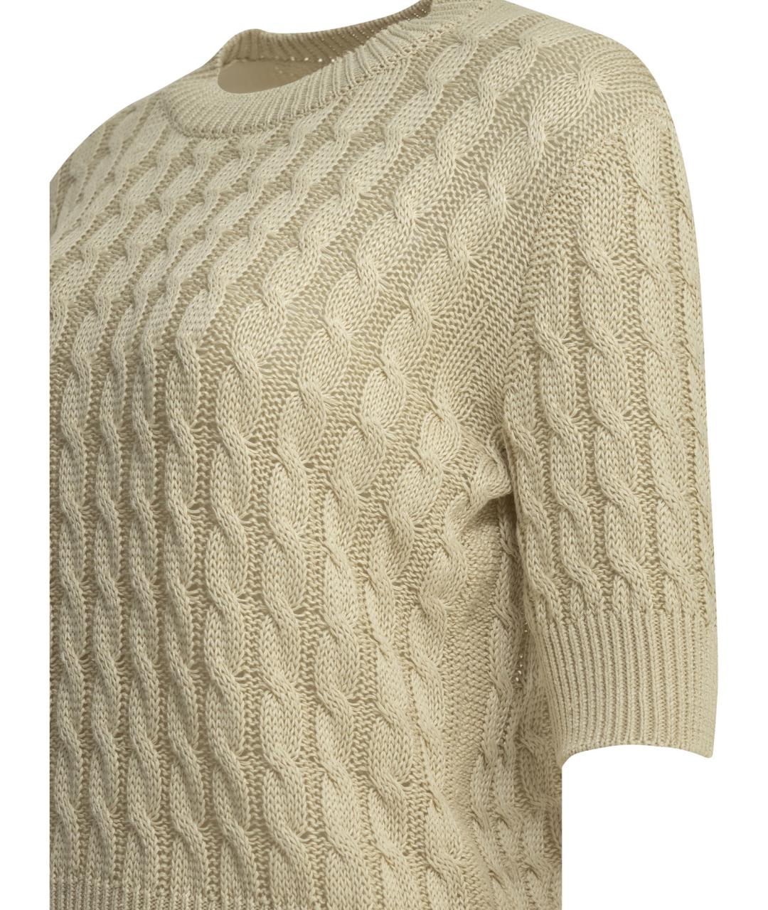 MAX MARA Бежевый льняной джемпер / свитер, фото 4