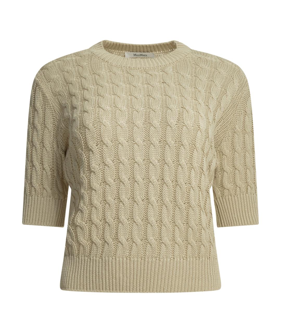 MAX MARA Бежевый льняной джемпер / свитер, фото 1