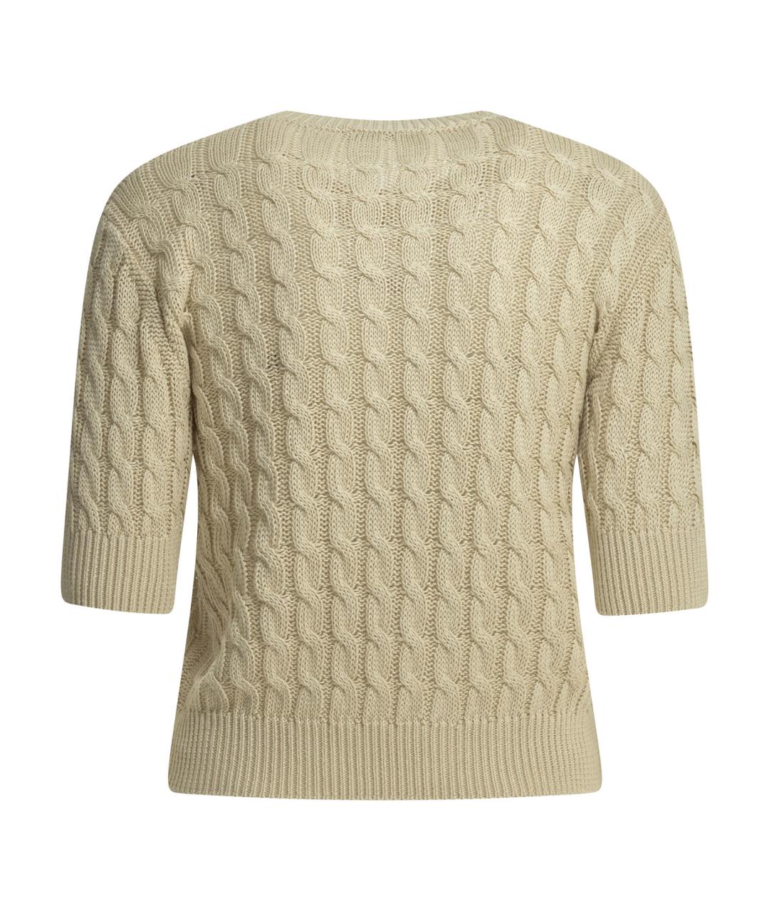 MAX MARA Бежевый льняной джемпер / свитер, фото 2