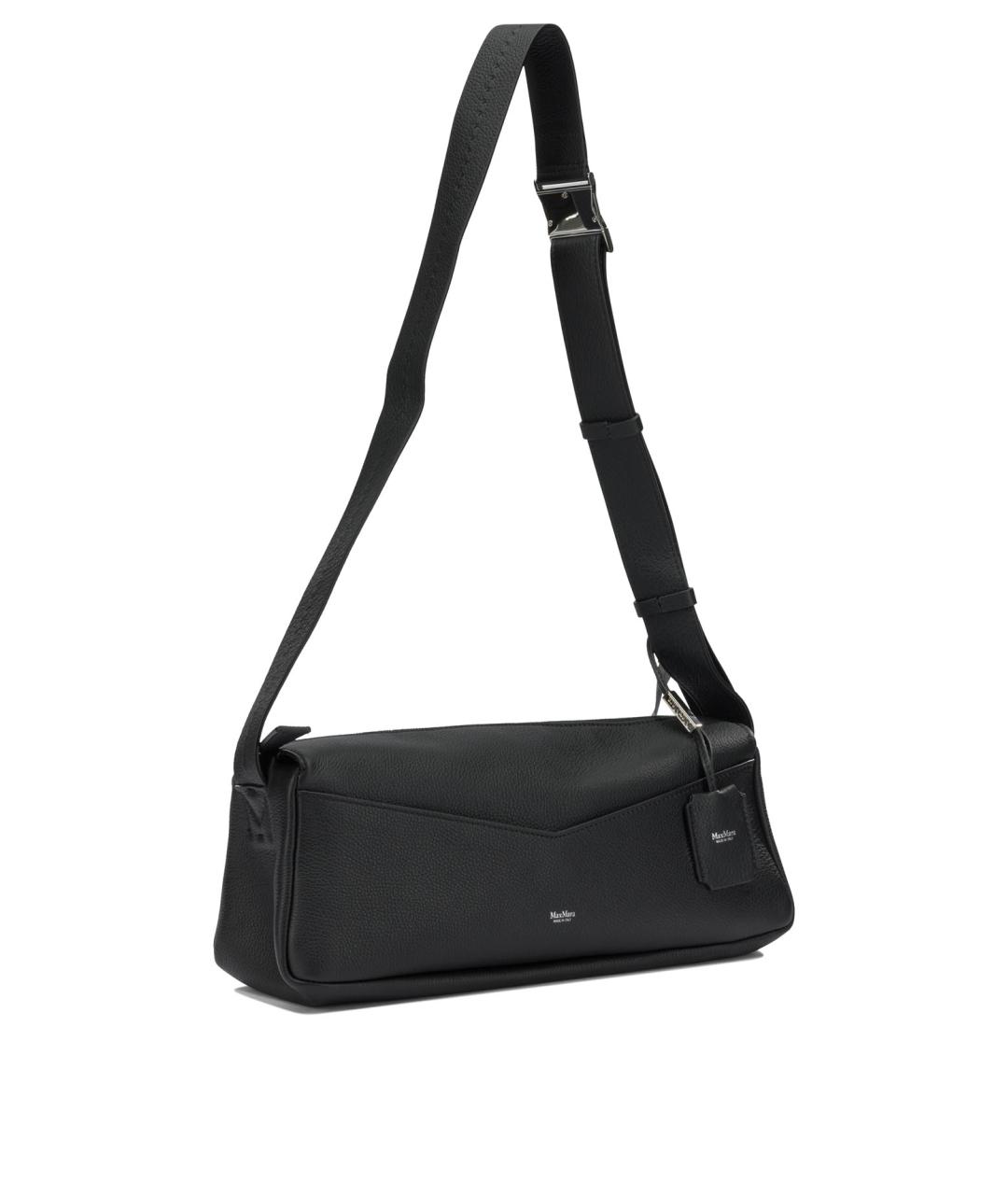 MAX MARA Черная кожаная сумка через плечо, фото 2