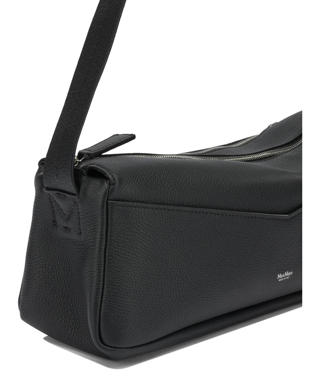 MAX MARA Черная кожаная сумка через плечо, фото 4
