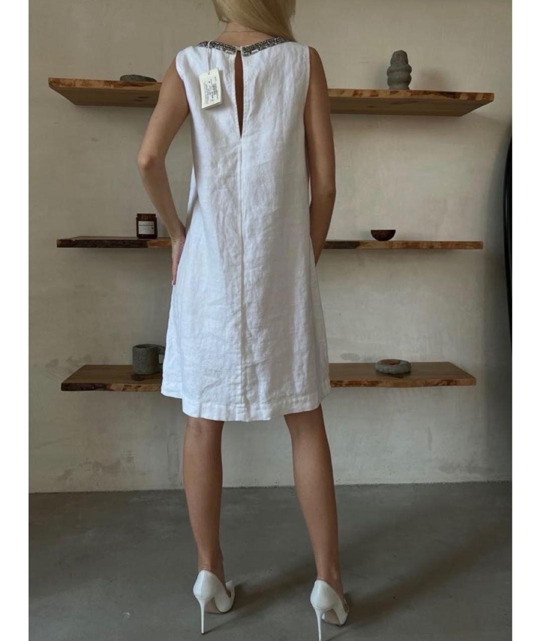 120% LINO Белое льняное платье, фото 4