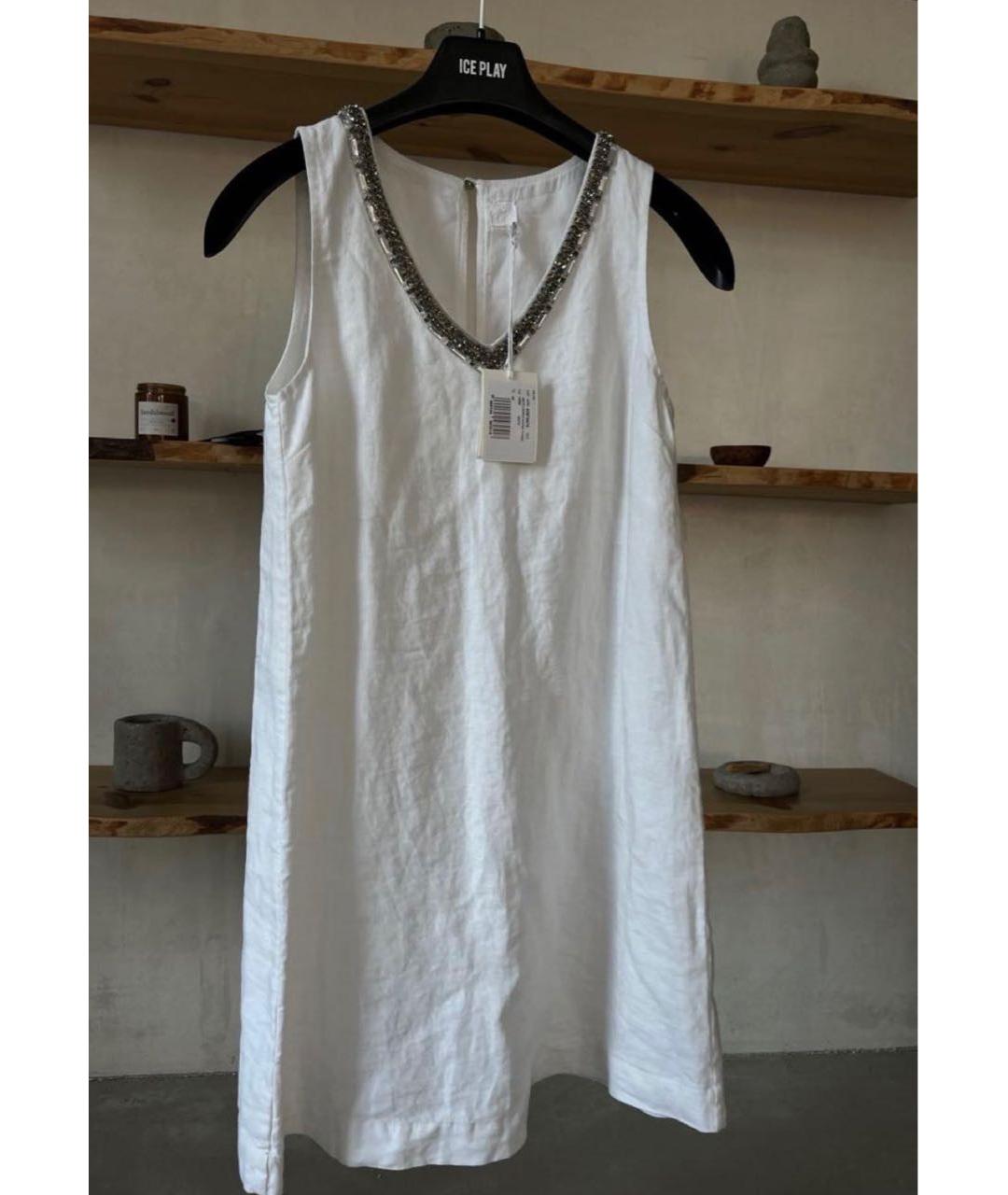 120% LINO Белое льняное платье, фото 7
