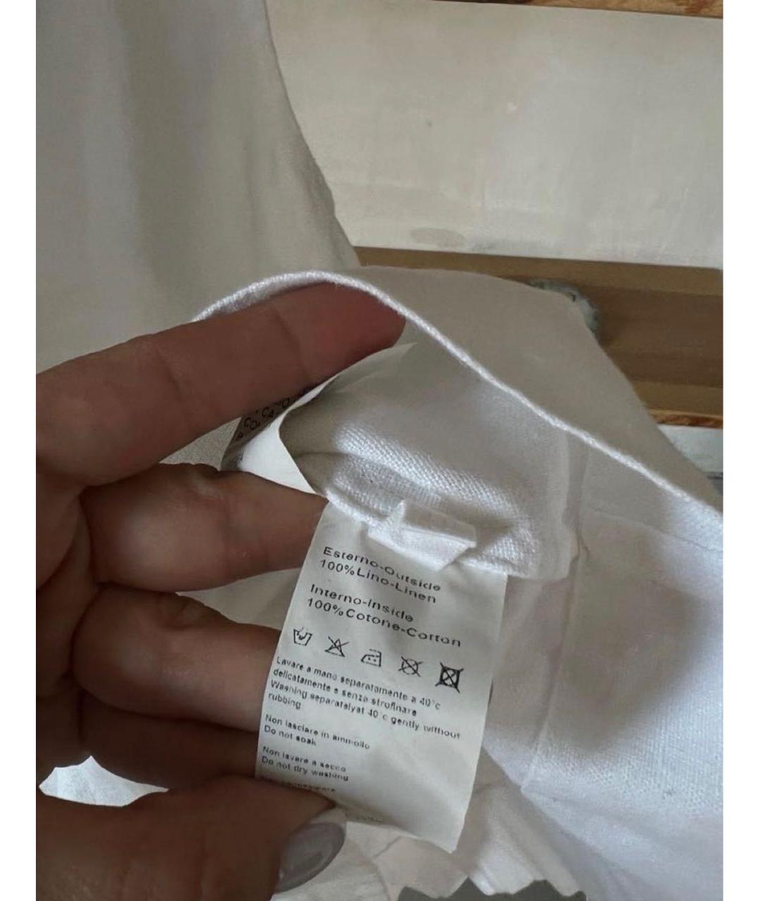 120% LINO Белое льняное платье, фото 3