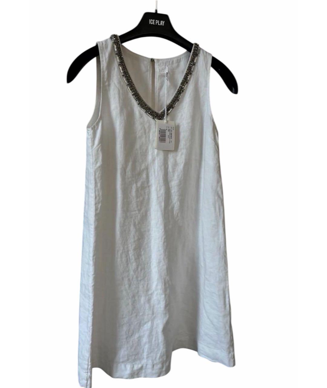 120% LINO Белое льняное платье, фото 8